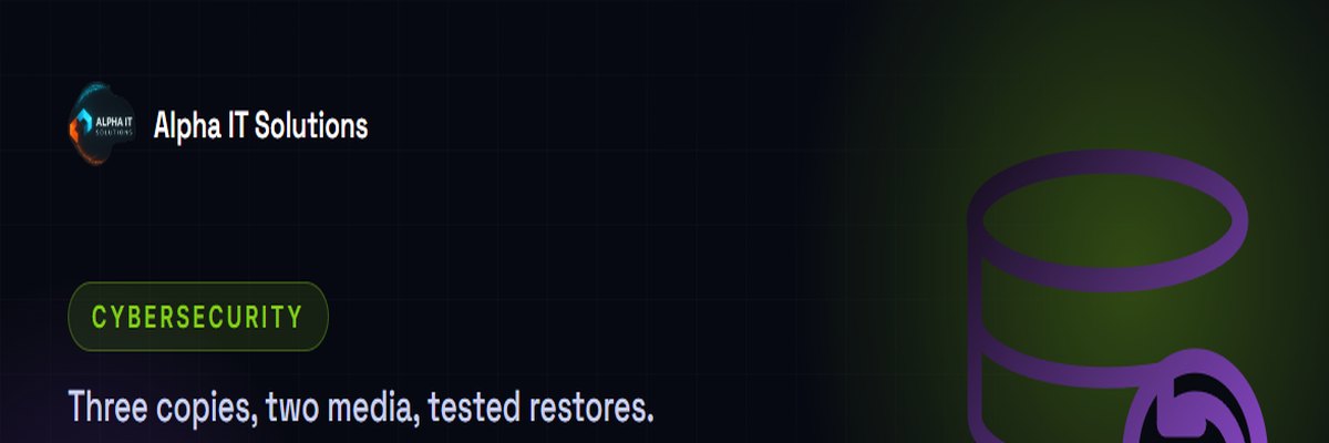 A three-tier stacked drive icon with a restore-arrow badge, representing three backup copies that are actually tested
