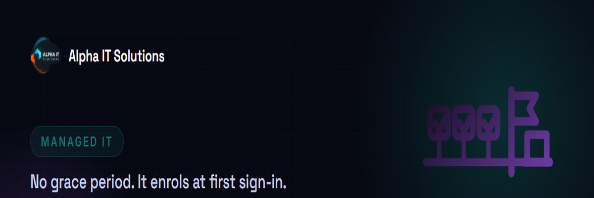 A timeline with three completed steps marked before a flag labelled day one, and a configured laptop standing after it