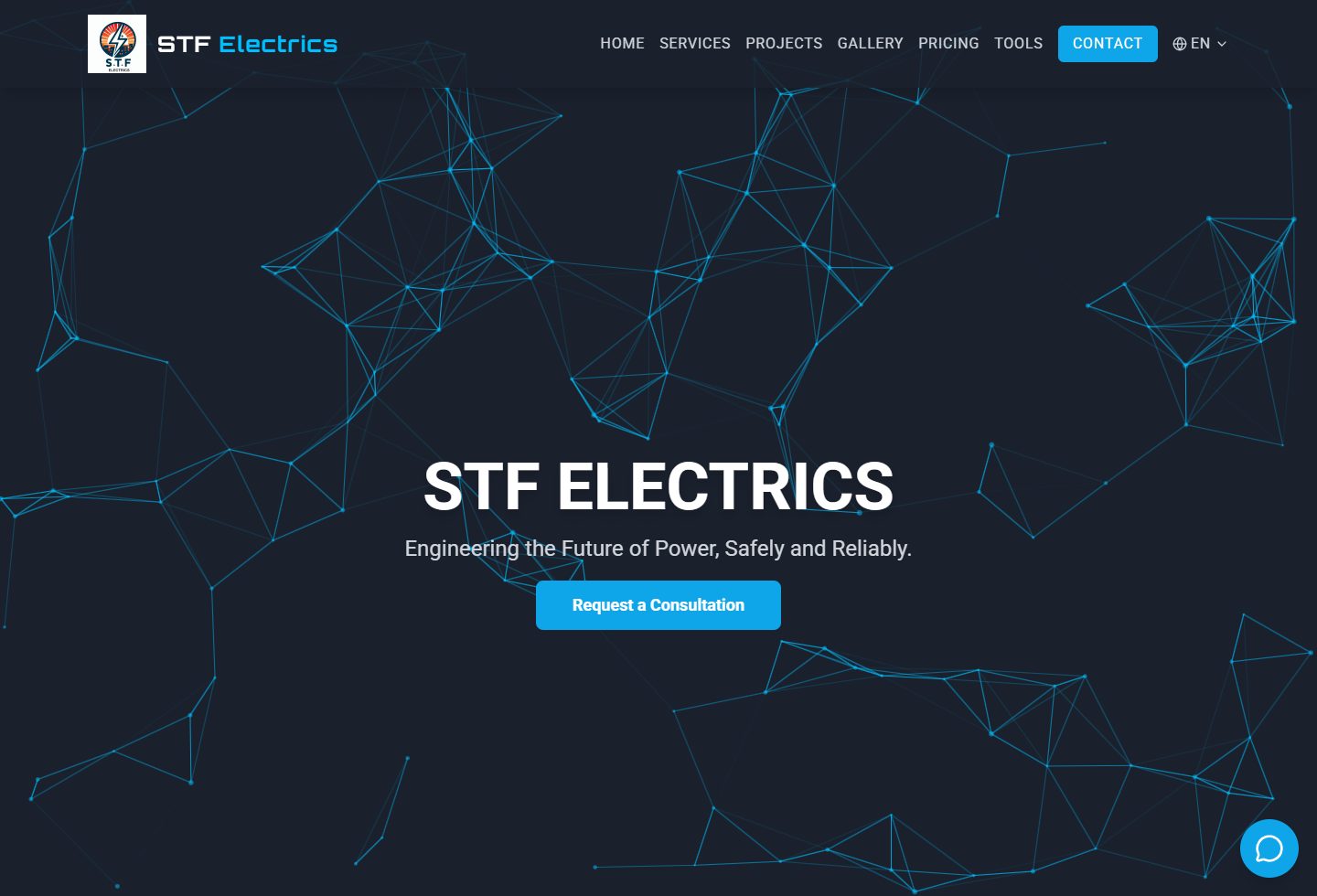 The published price list on the STF Electrics site, showing fixed price bands for socket installation, consumer unit upgrades and emergency call-outs.